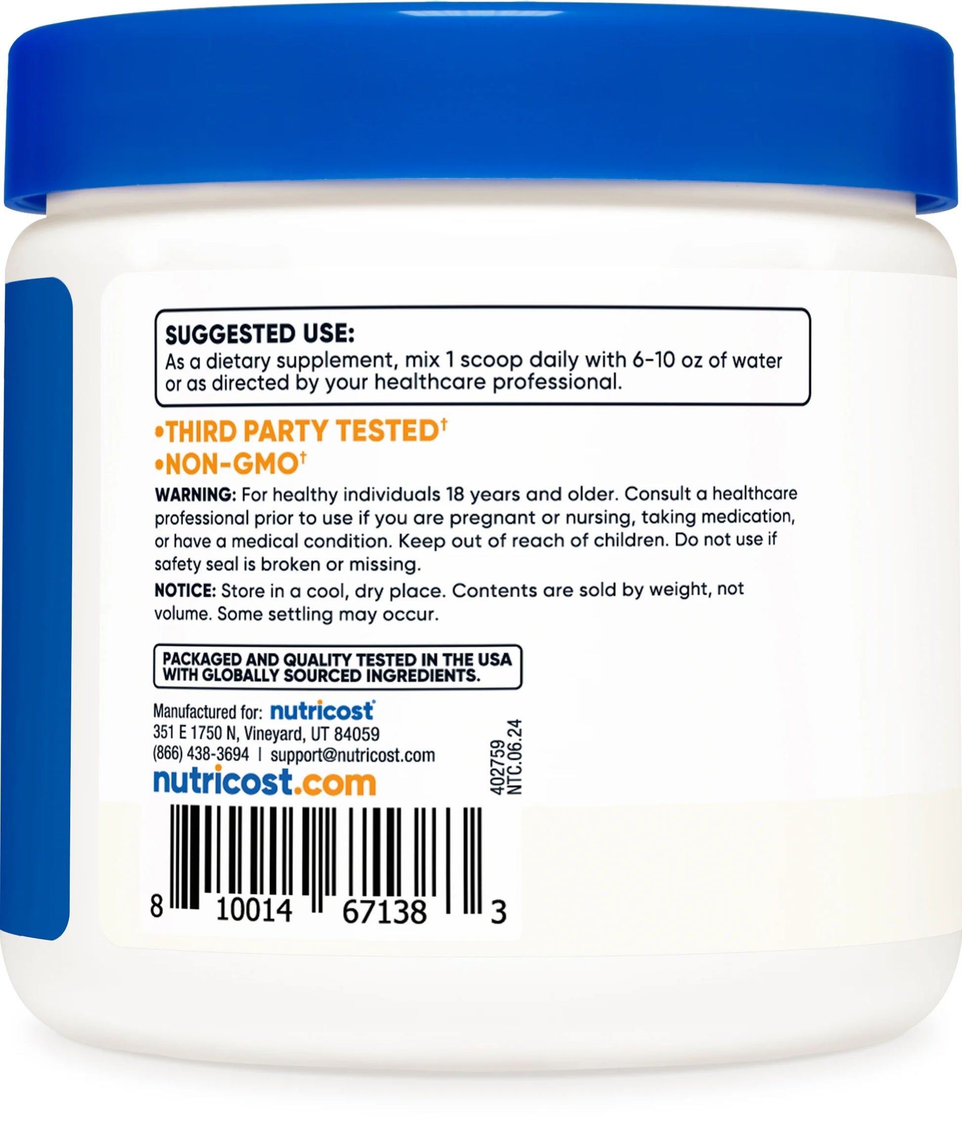 L-Serine Powder, 113 Servings (.5LB) - 2,000 Mg per Serving - Health Supplement