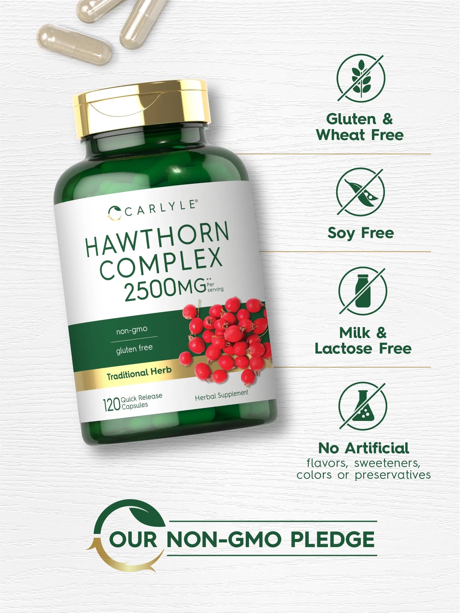 Hawthorn Berry Complex | 2500Mg | 120 Capsules | by