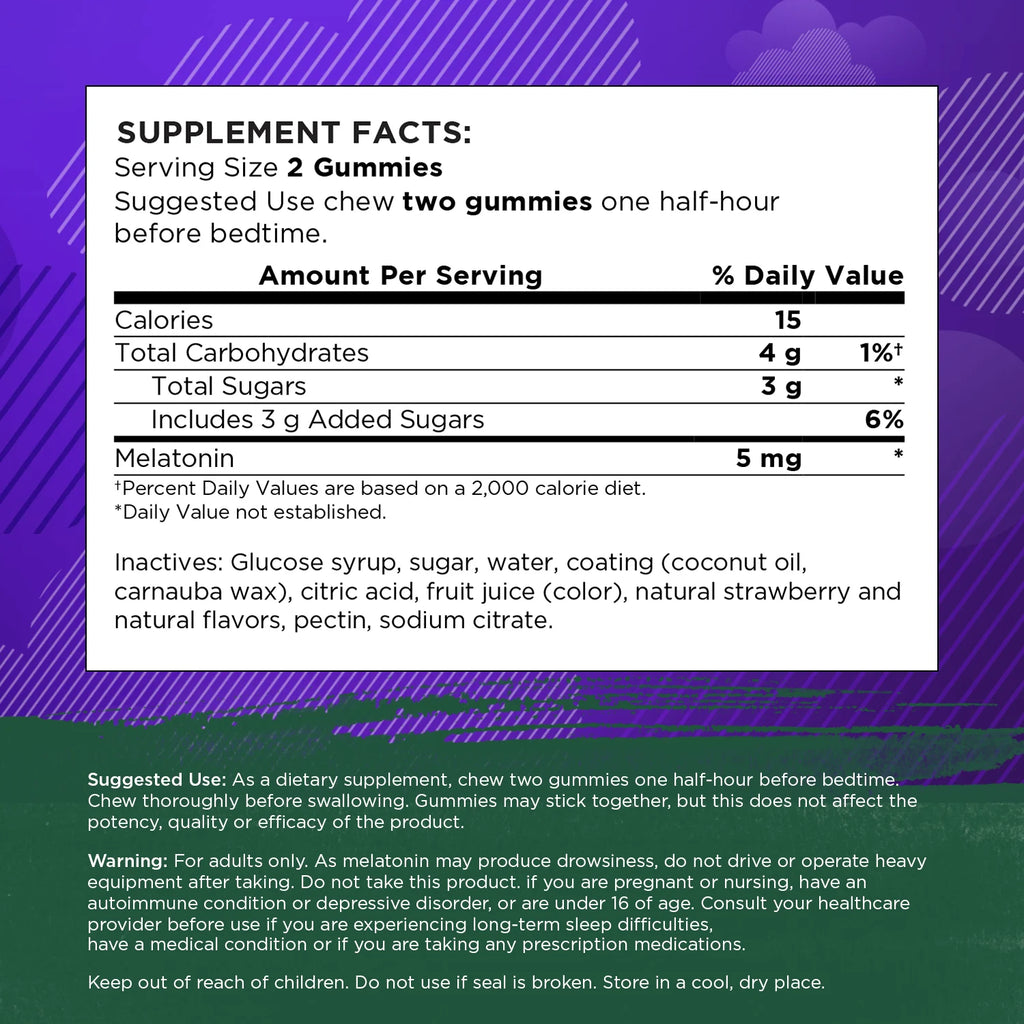 Melatonin Gummies - Strawberry 2.5 Mg 60 Gummies