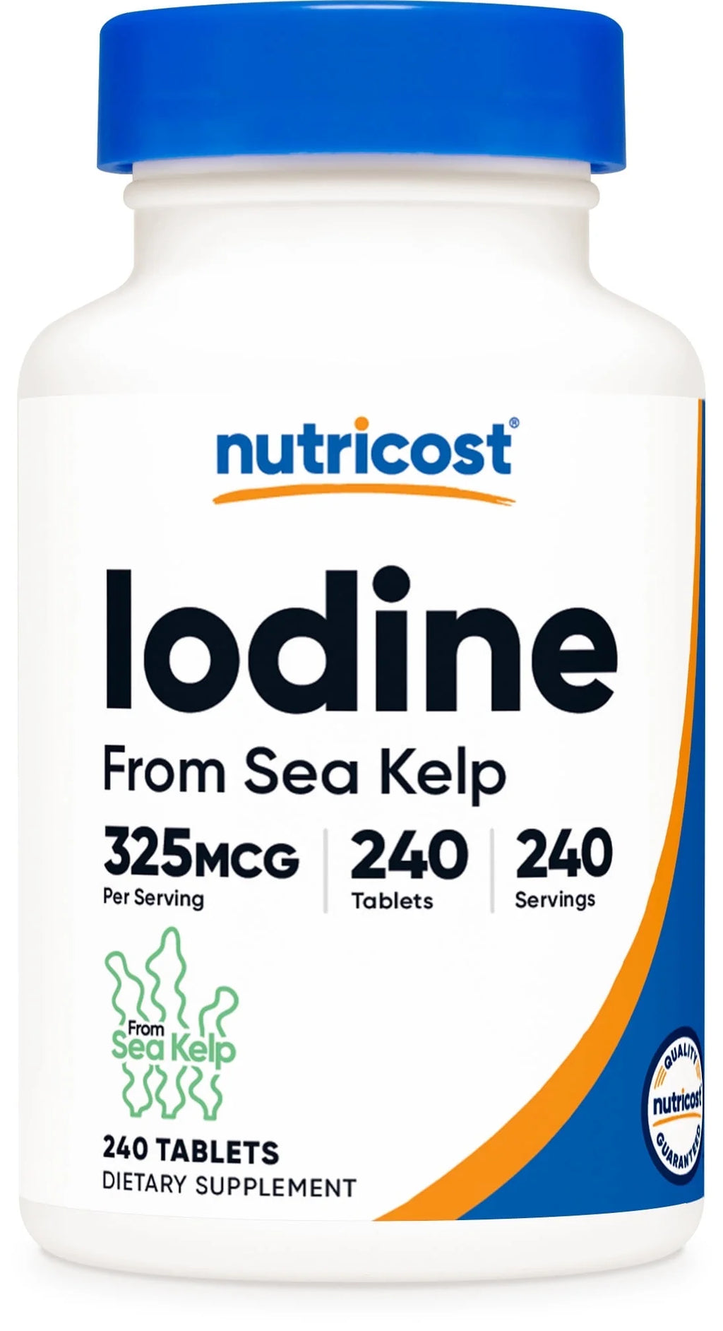 Iodine (Natural Iodine from Sea Kelp) 325Mcg, 240 Tablets, Supplement