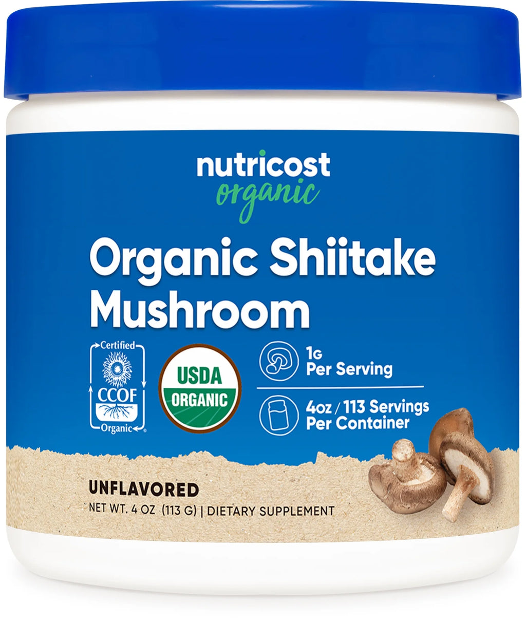 Organic Shiitake Mushroom Powder 4 Oz (113 Servings) - Non-Gmo Supplement