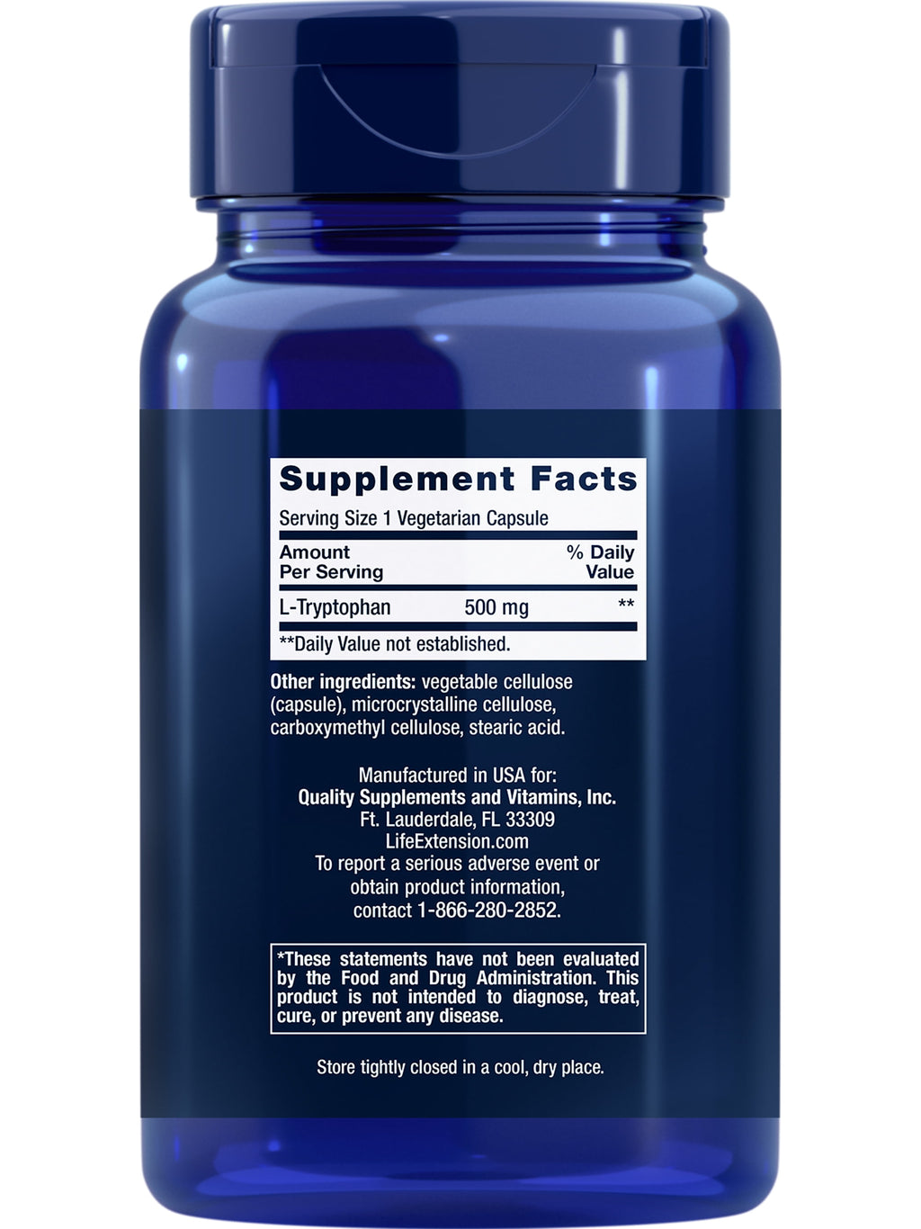 L-Tryptophan 500 Mg Â L-Tryptophan Supplement for Healthy Sleep and Stress Response Support Â Gluten-Free, Non-Gmo, Vegetarian Â 90 Capsules