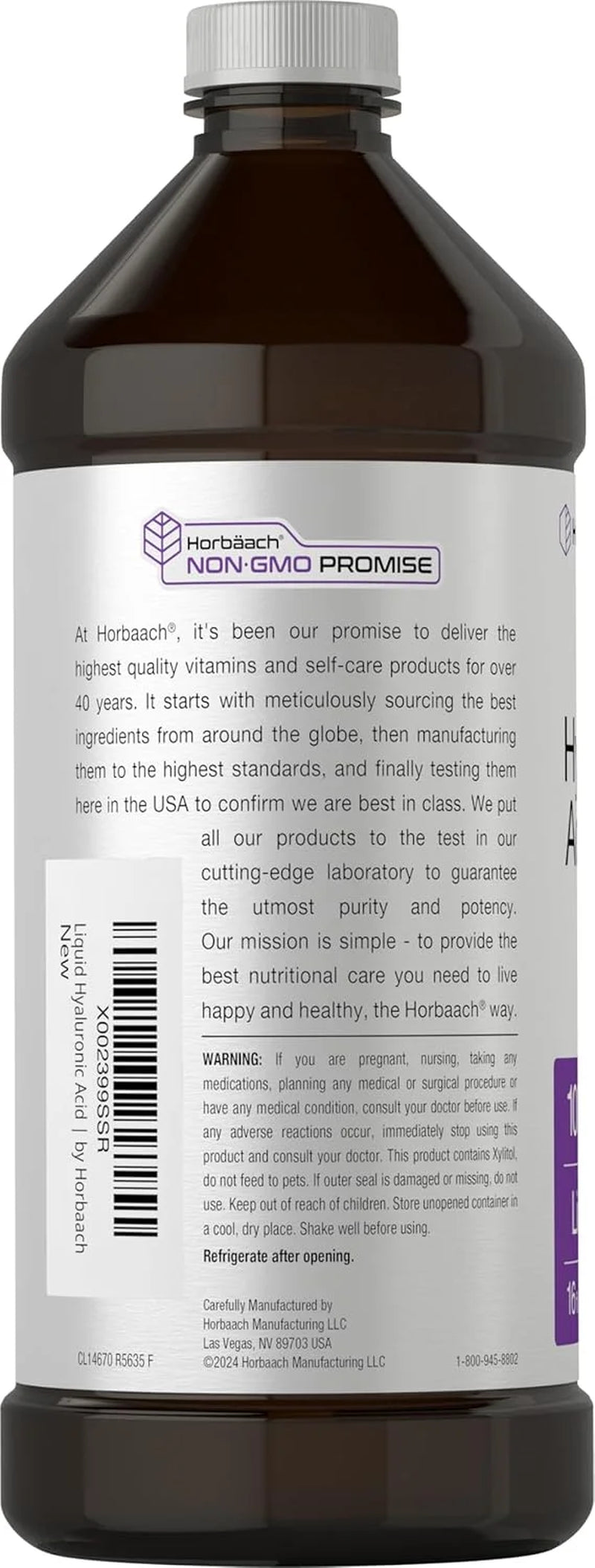 Liquid Hyaluronic Acid Supplement | 100 Mg | 16 Oz | Mixed Berry Flavor | by