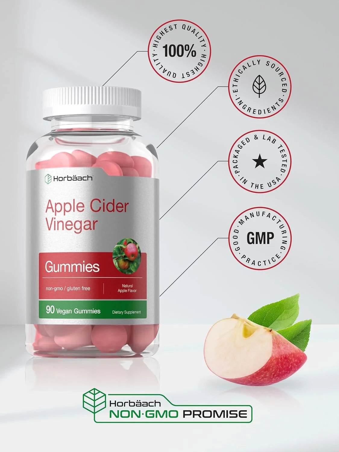 Apple Cider Vinegar 500Mg | 90 Vegan Gummies for Men and Women | by