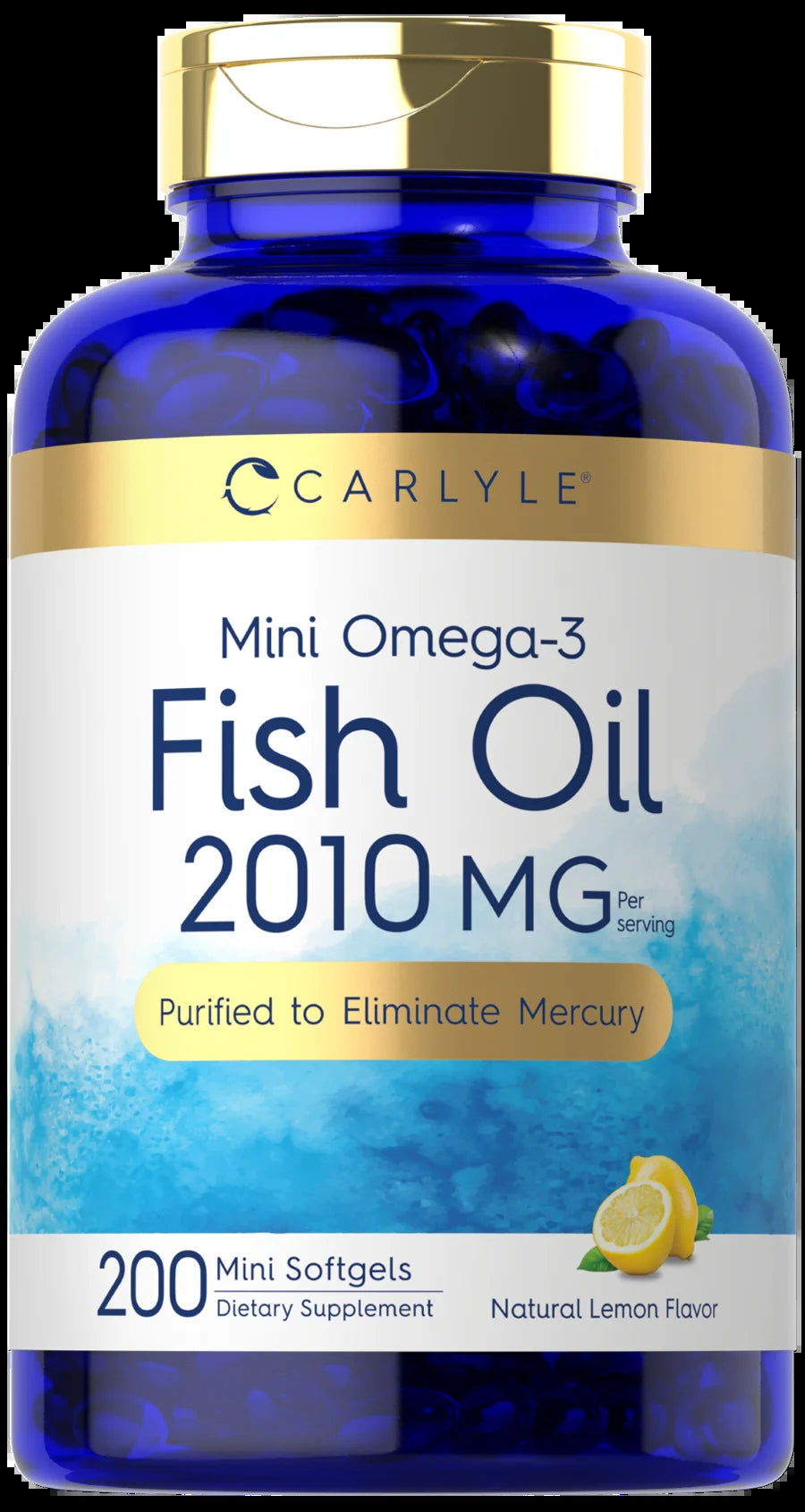 Mini Fish Oil Softgels | 2010Mg | 200 Omega-3 Pills | by