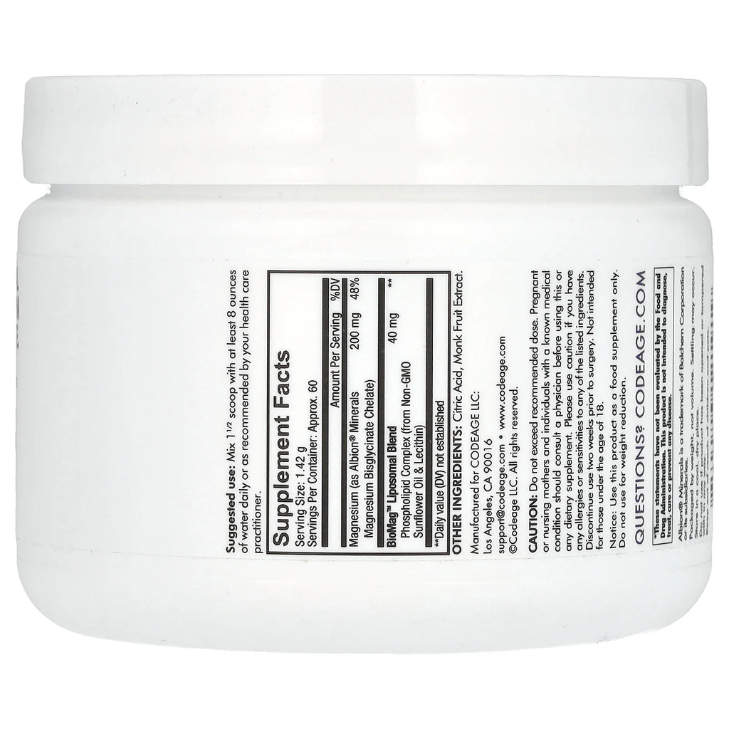Magnesium Glycinate Powder, Unflavored Bisglycinate Magnesium Chelated Mineral Non-Gmo, 3 Oz