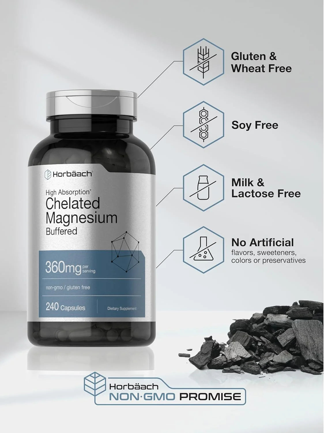 Chelated Magnesium | 360Mg | 240 Capsules | by