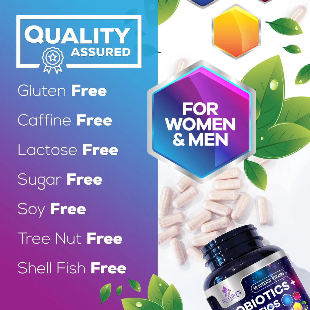 Daily Probiotic for Women & Men 60 Billion CFU 10 Strains Supplement Lactobacillus Probiotics - Digestive Gut & Immune Health Support - Supports Occasional Constipation, Gas & Bloating - 60 Capsules