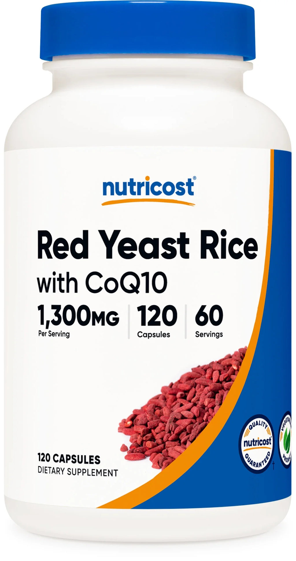 Red Yeast Rice with Coq10 1300Mg, 120 Capsules, 60 Servings - Non-Gmo, Gluten Free Supplement