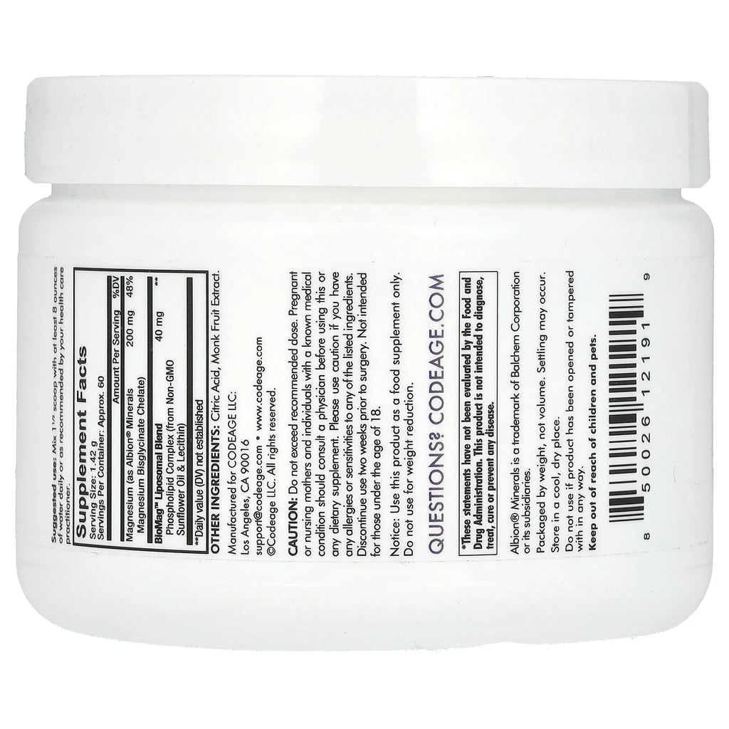 Magnesium Glycinate Powder, Unflavored Bisglycinate Magnesium Chelated Mineral Non-Gmo, 3 Oz