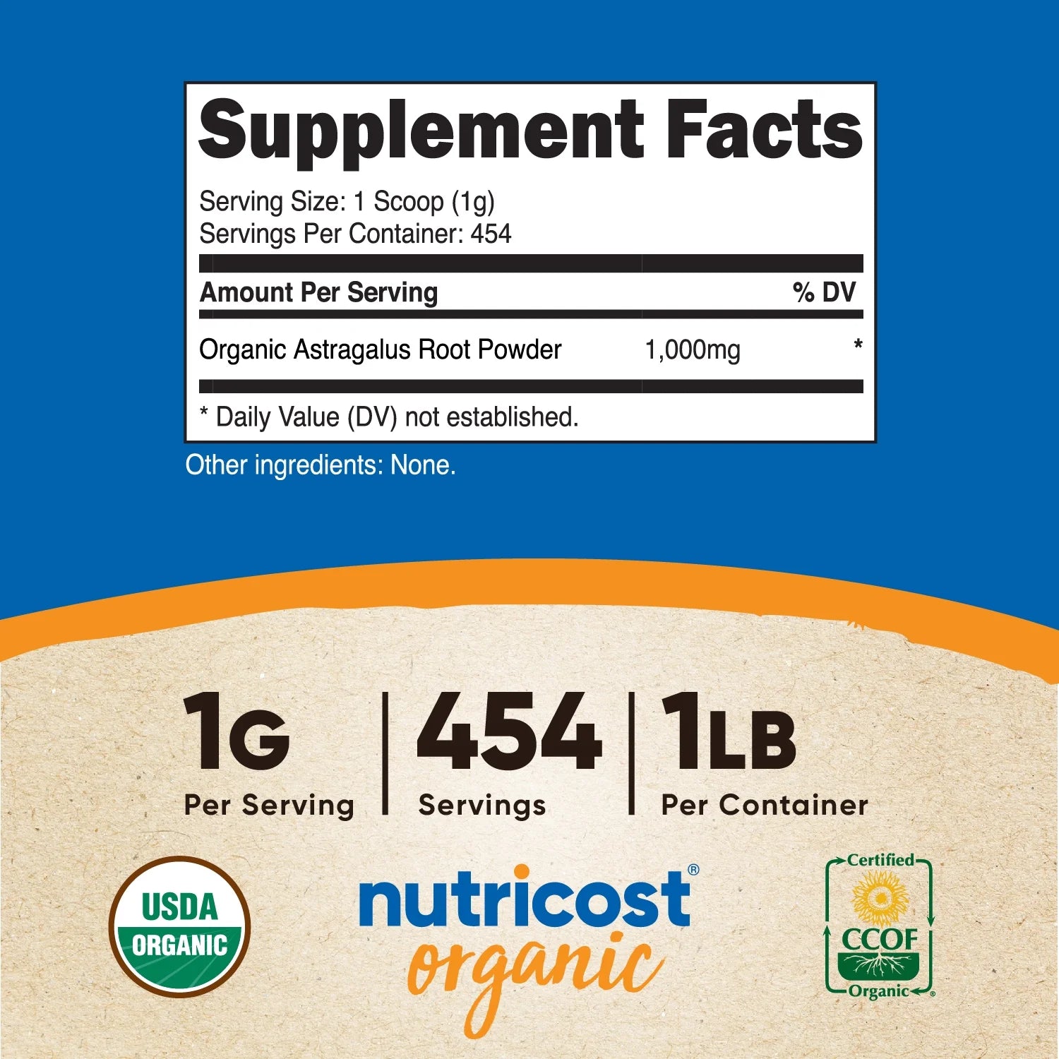 Organic Astragalus Root Powder 1LB - Gluten Free, Non-Gmo, Vegetarian Supplement