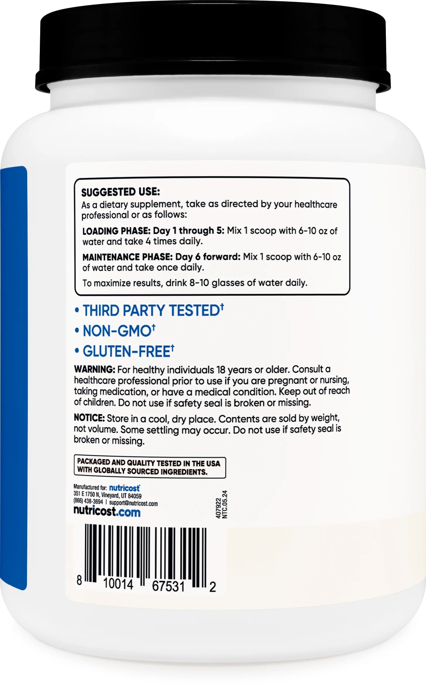 Creatine Monohydrate Powder 1 Kg (2.2LBS) Supplement- 200 Servings, Unflavored
