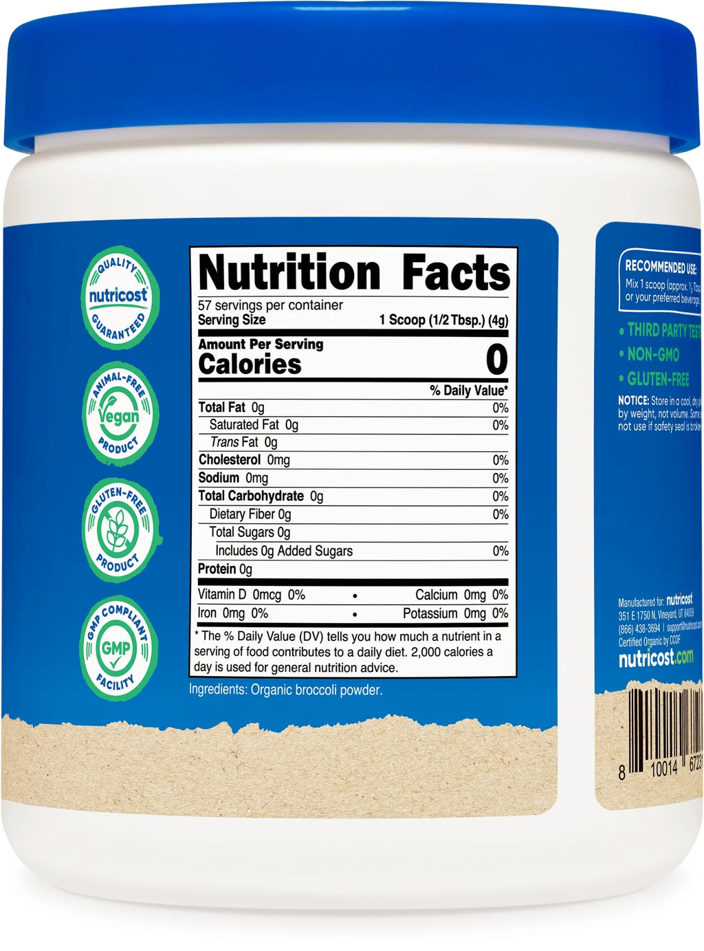 Organic Broccoli Powder (8.1 Oz) - USDA Certified Organic, Non-Gmo, Gluten Free Supplement