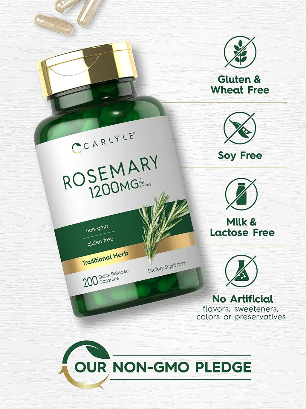 Rosemary Extract | 1200Mg | 200 Capsules | by