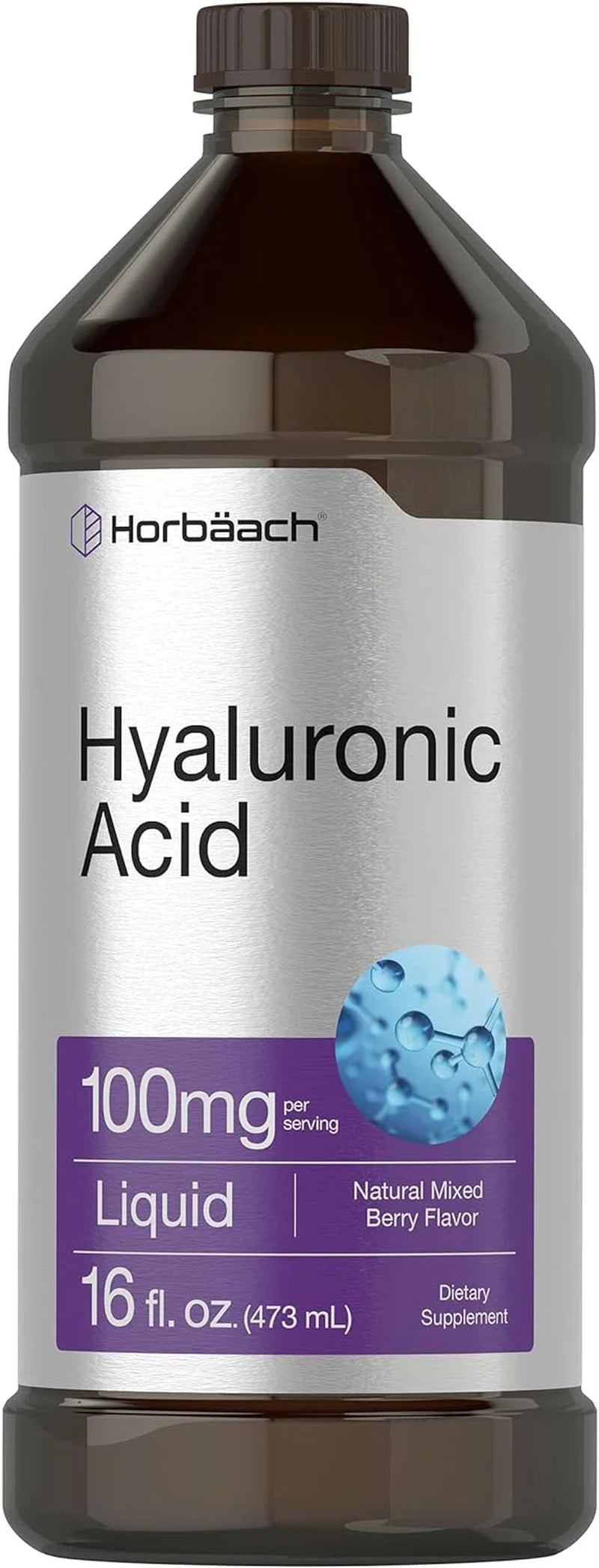 Liquid Hyaluronic Acid Supplement | 100 Mg | 16 Oz | Mixed Berry Flavor | by