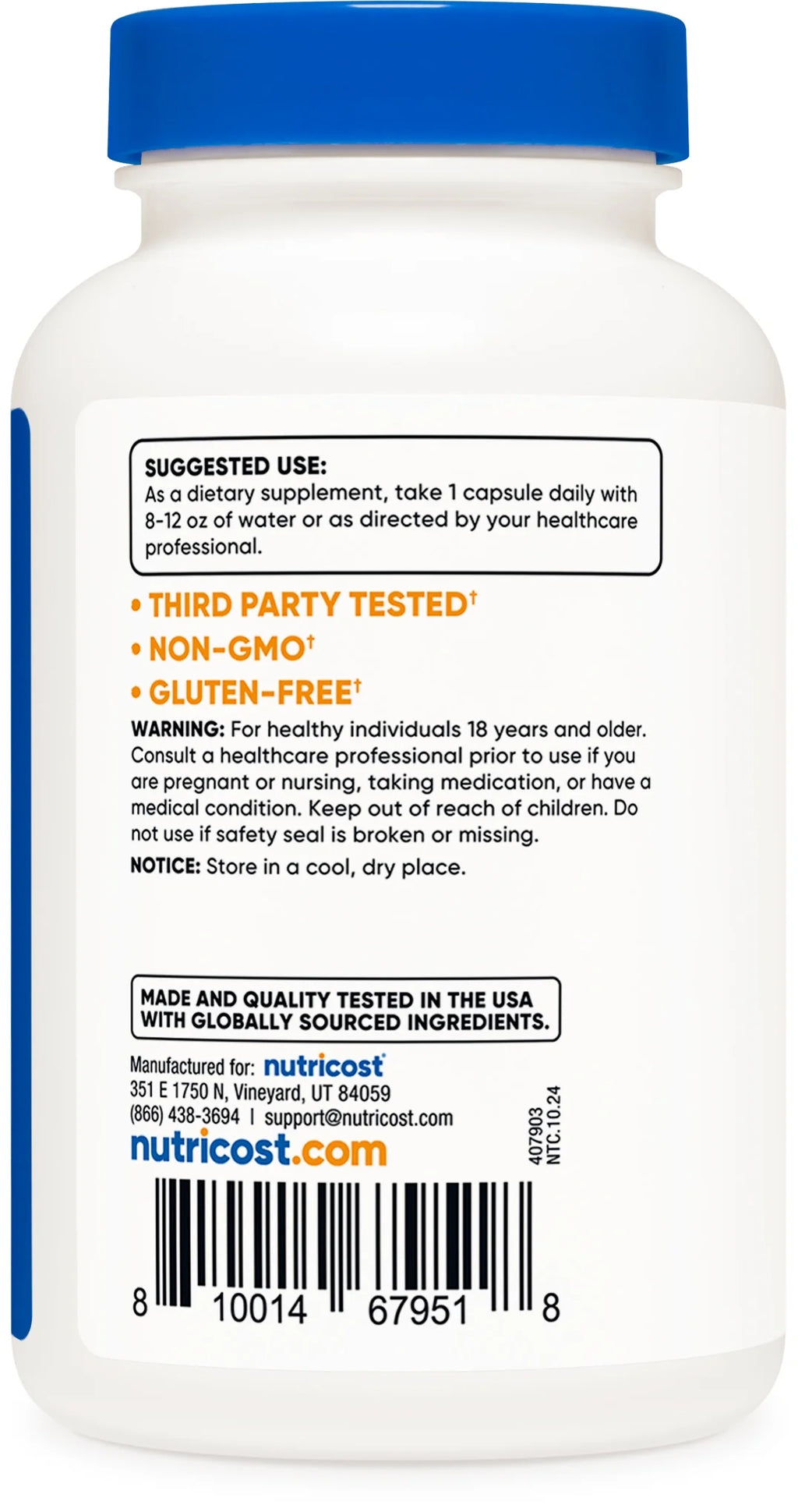 Trimethylglycine (TMG) 750Mg, 120 Capsules - Non-Gmo Supplement