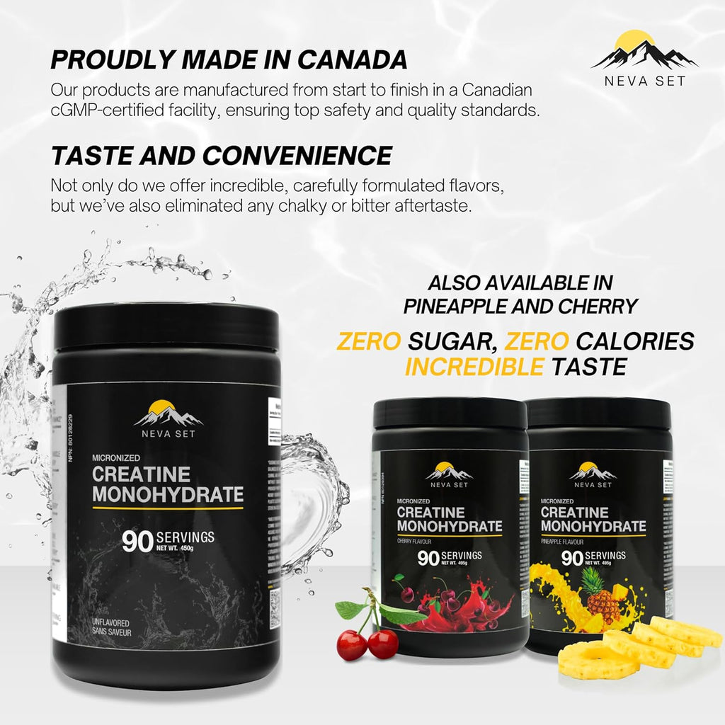 Nevaset Creatine Monohydrate, 3-Month Supply of 5000Mg Pineapple Flavor  Creatine Monohydrate! Creatine Supplement for Muscle Growth, Increased Strength, Enhanced Energy Output, Improved Athletic Performance, and Cognitive Health. 495G / 90 Servings.