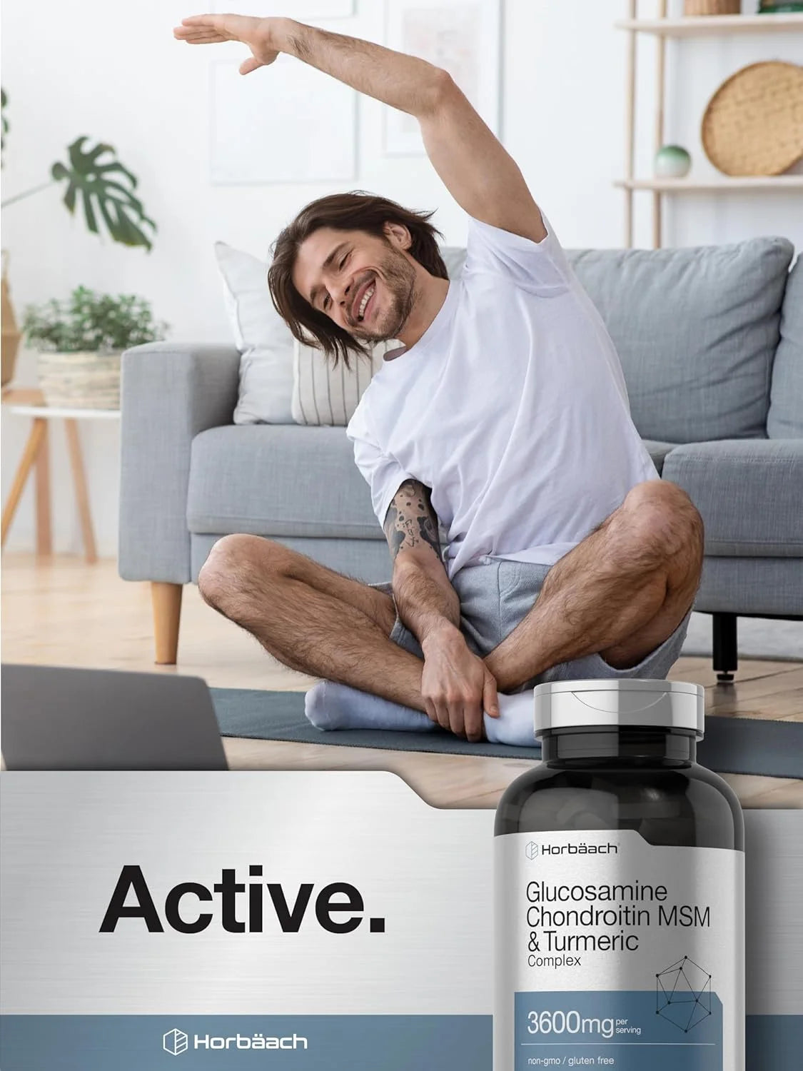 Glucosamine Chondroitin with MSM and Turmeric | 3600 Mg | 360 Caplets |By