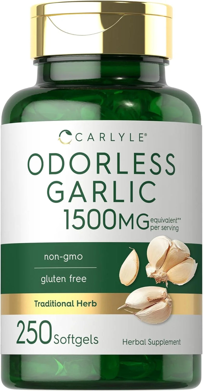 Odorless Garlic Extract 1500Mg | 250 Softgels | by