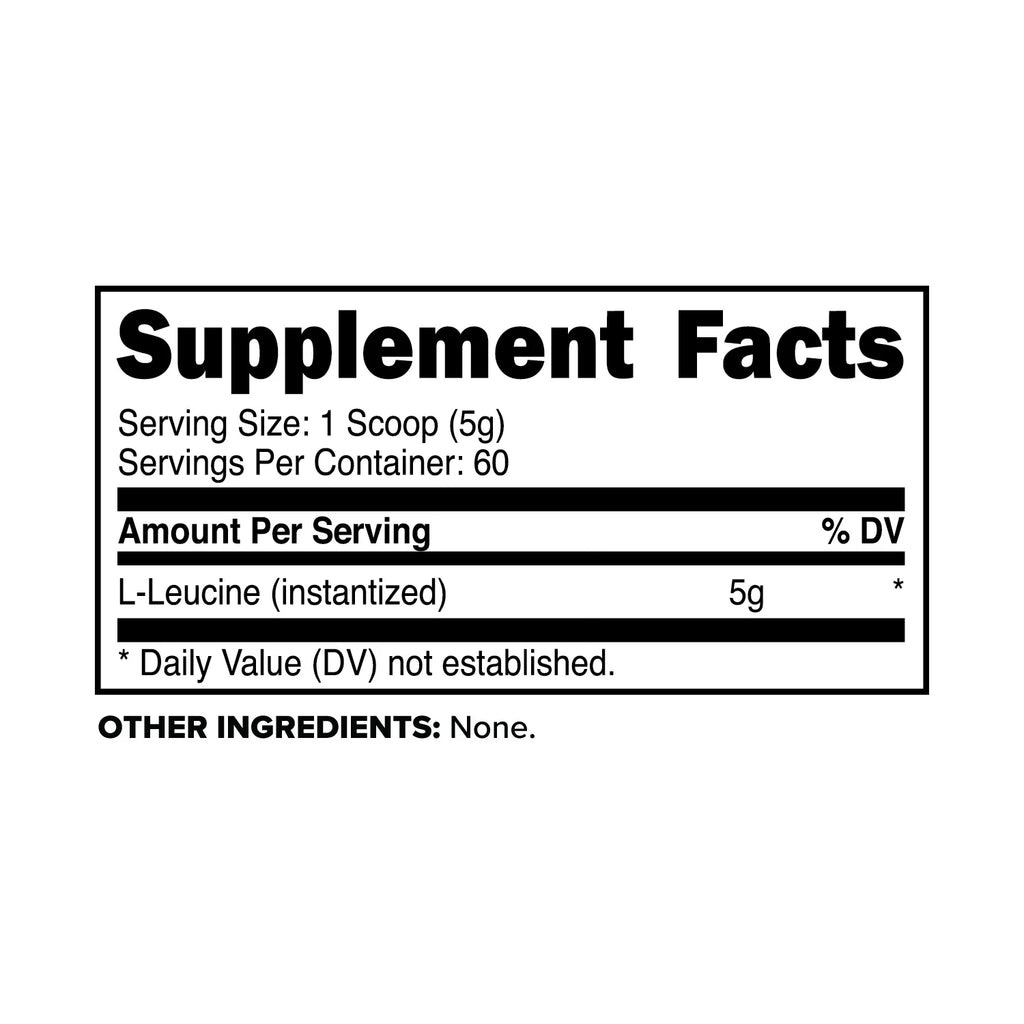 Pure L-Leucine (300G) (60 Servings) - 5 Grams per Serving
