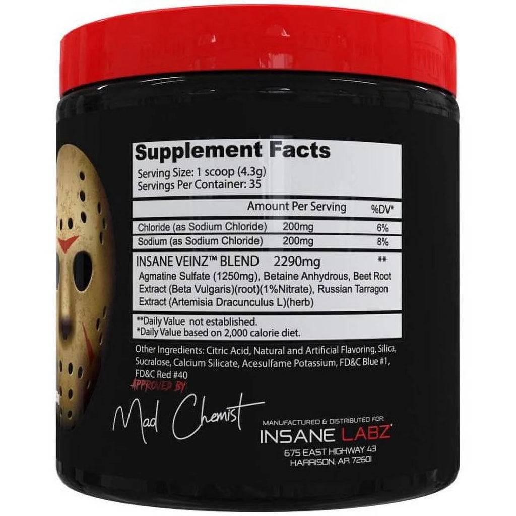 Insane Veinz Pre Workout Powder, Apple, 35 Servings