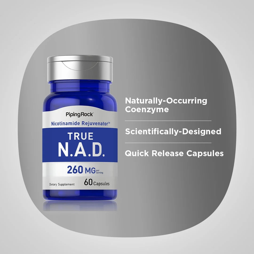 NAD Supplement | Nicotinamide Adenine Dinucleotide 260Mg | 60 Quick Release Capsules | by