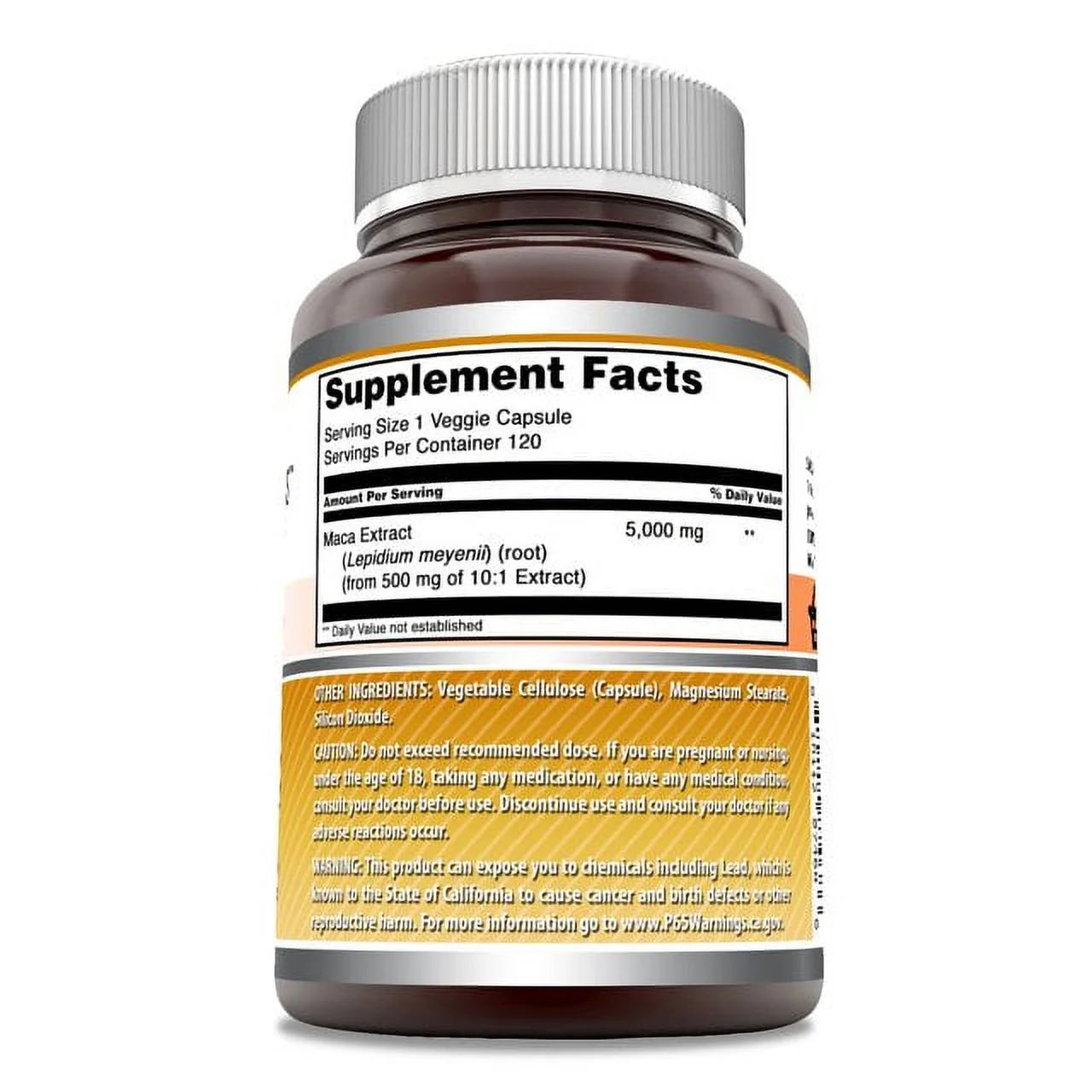 Maca 5000 Mg per Serving, 120 Veggie Capsules | Extra Strength Supplement | Non-Gmo | Gluten Fre | Made in USA