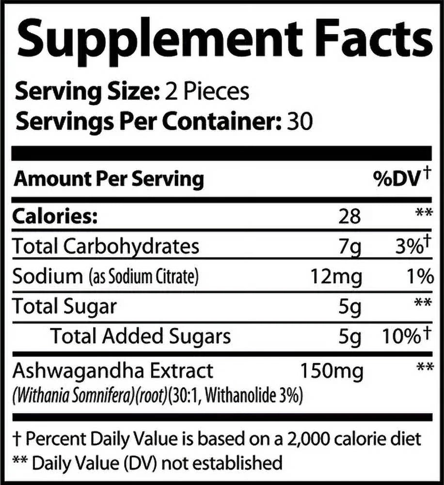 Ashwagandha Gummies, Mixed Berry Flavor, Stress Supplement (60 Gummies)