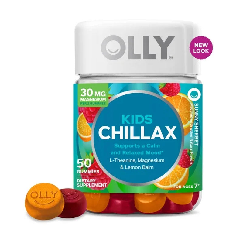 Kids Chillax Gummy Supplement with Magnesium and L-Theanine, 50 Count