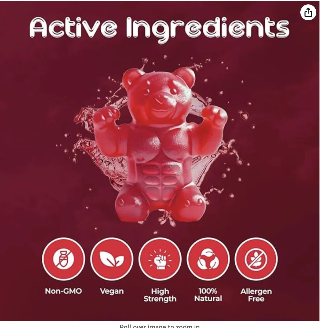 Creatine Monohydrate Gummies | 5000Mg of Creatine Gummies per Serving | Sugar Free Gummies, Gluten Free & Halal | Pack of 90 Pre Workout Gummies for Muscle Recovery | Watermelon Flavor