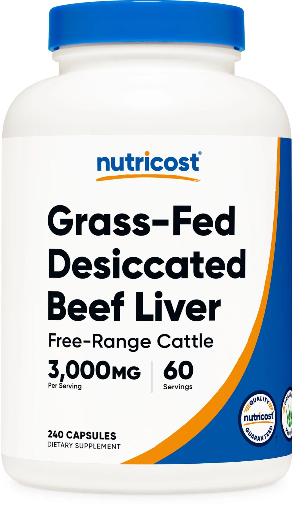 Grass Fed Desiccated Beef Liver Supplement 240 Capsules, 3000Mg (750Mg per Cap)