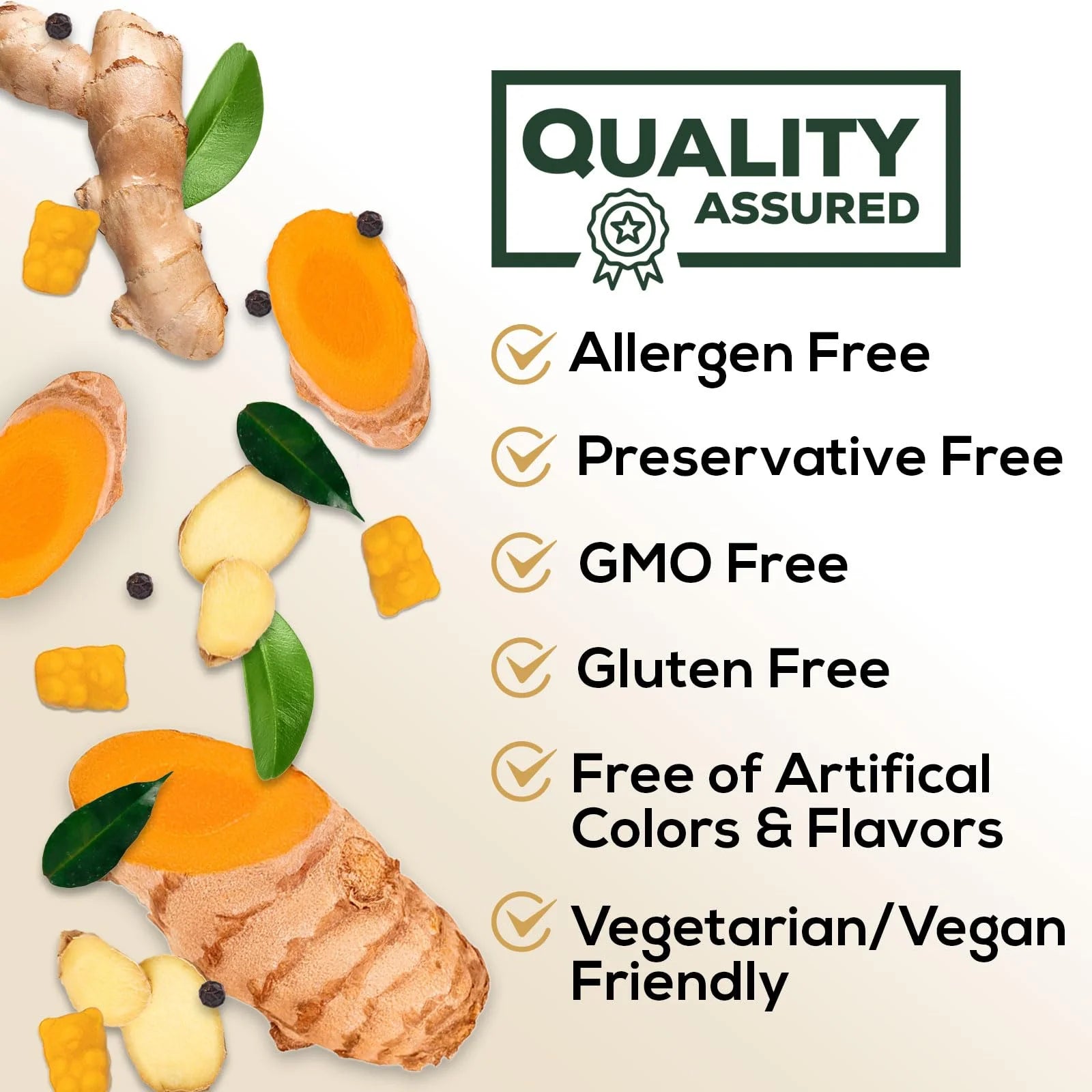 Turmeric Supplement Gummies - Turmeric Curcumin and Ginger Gummies with Black Pepper Extract for High Absorption, Nature'S Curcumin Gummy for Joint Support, Non-Gmo, Gluten Free - 60 Turmeric Gummies