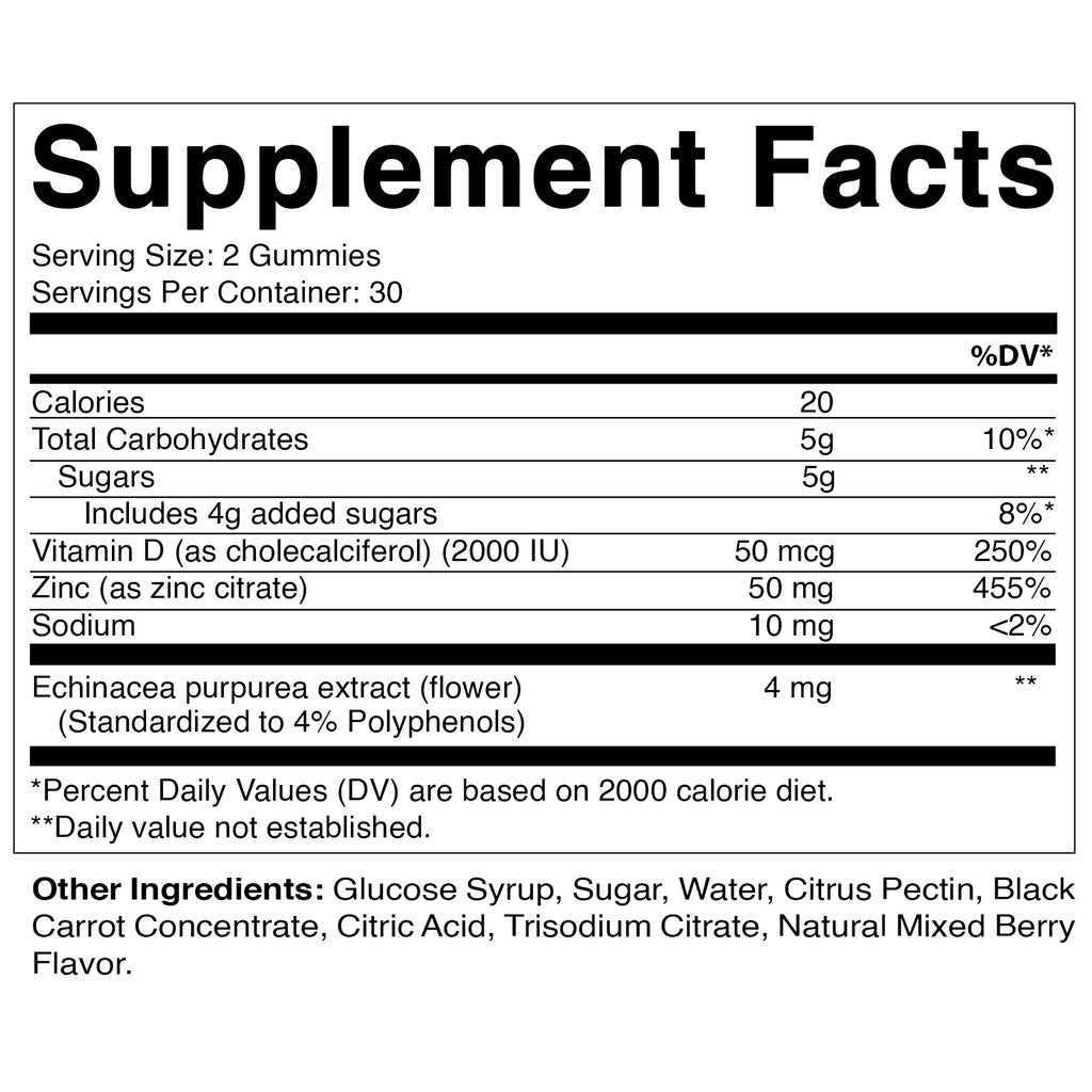 Zinc 50Mg Gummies - 60 Vegan Gummies