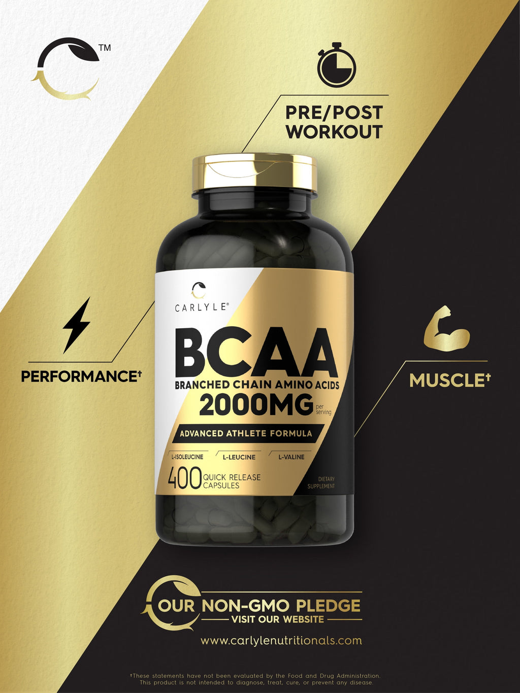 BCAA 2000Mg | 400 Capsules | Branch Chain Amino Acids for Men and Women | by
