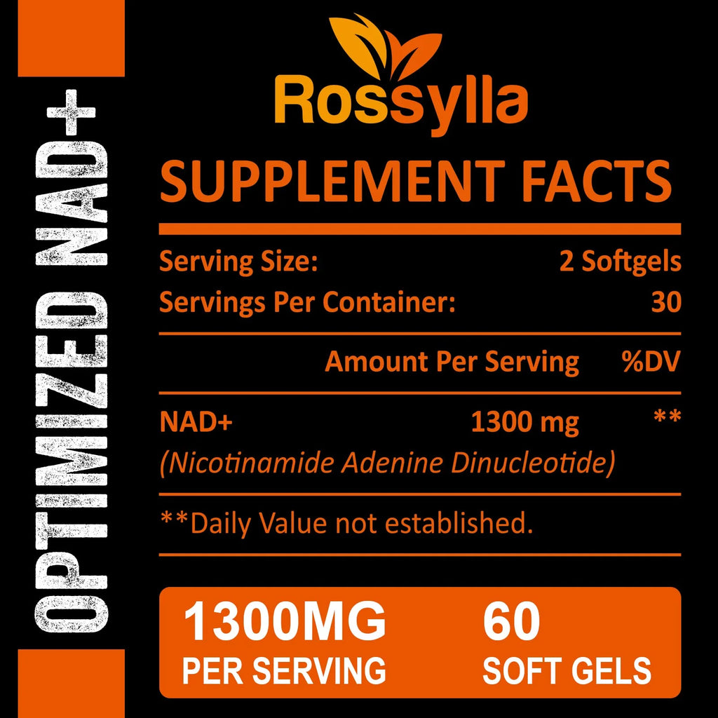 1300 MG Liposomal NAD+ Supplement | Highest Absorption | Purest NAD Supplemet to Boost NAD+ Effetively | Boosting NAD+ Supplement for Aging Defese, Cellular Energy, Longevity | 60 Count