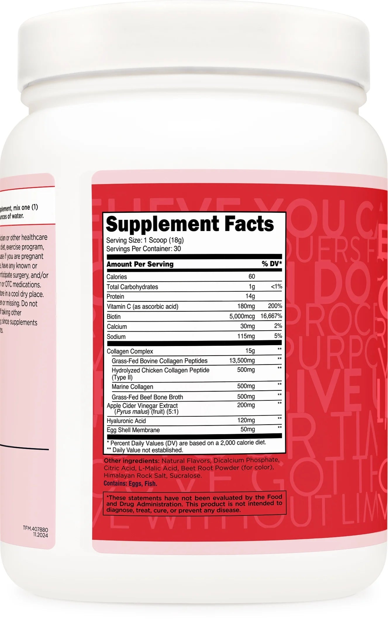 Beauty Collagen (30 Servings) Fruit Punch - Hair, Skin, & Nails Formula