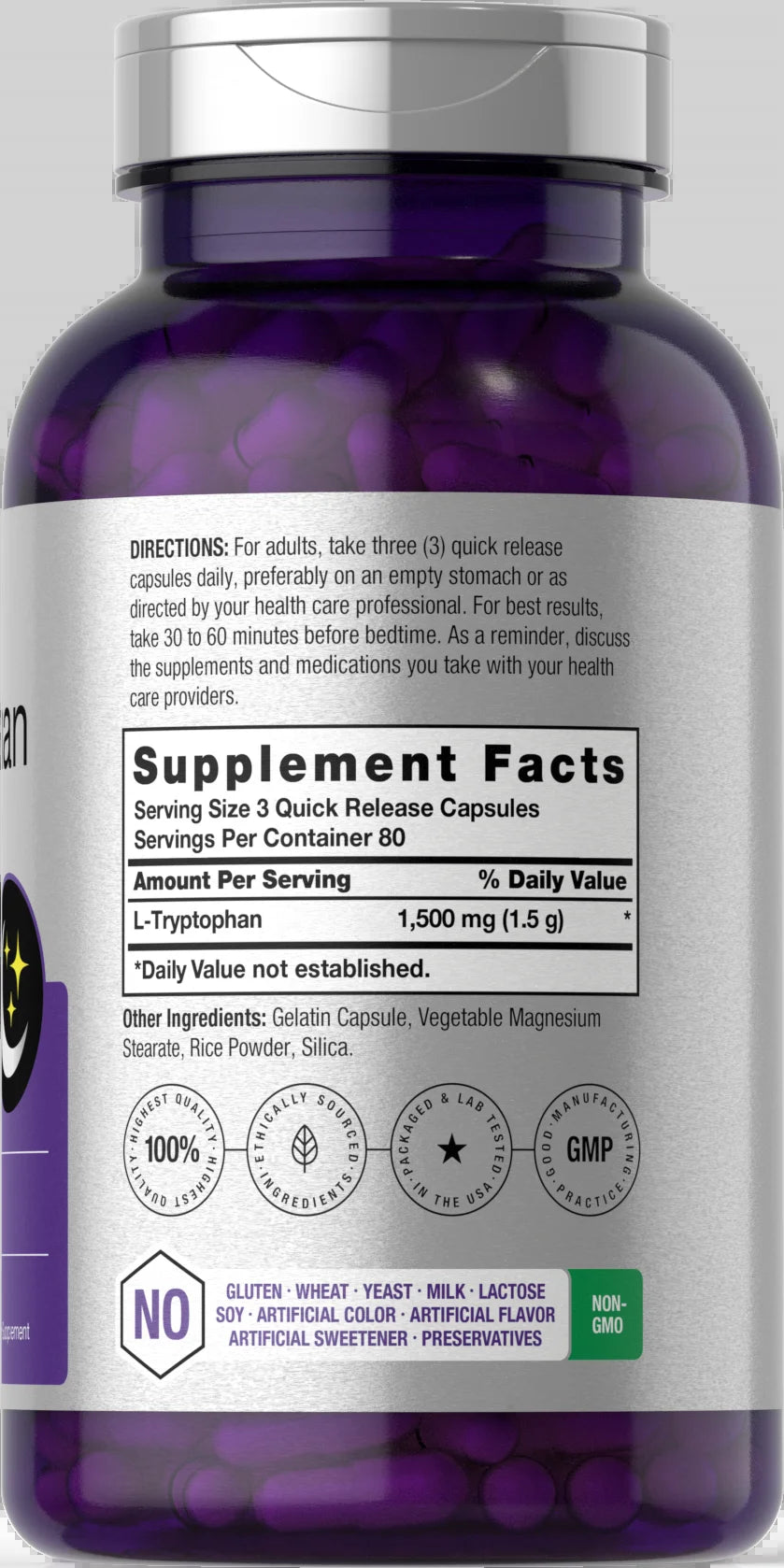 L Tryptophan 1500Mg | 240 Capsules | Extra Strength | by