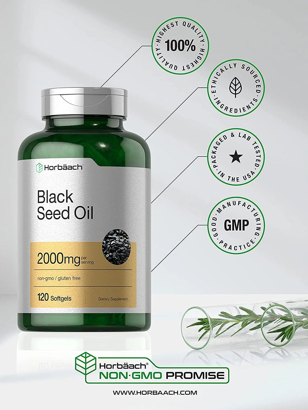 Black Seed Oil 2000Mg | 120 Cold Pressed Softgels | by