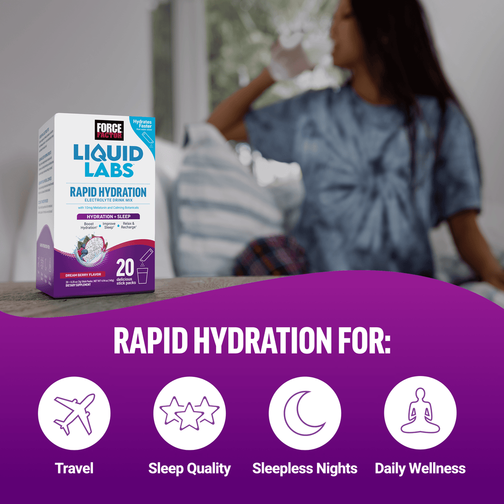Liquid Labs Sleep, Electrolytes Powder & Sleep Aid with Melatonin 10Mg, 20 Stick Packs