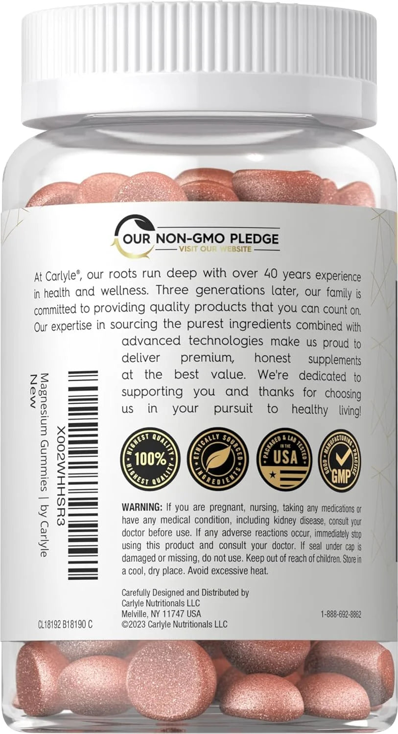 Magnesium Citrate | 960Mg | 60 Vegan Gummies | Lemon Raspberry Flavor | by