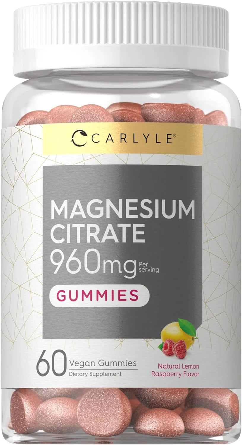 Magnesium Citrate | 960Mg | 60 Vegan Gummies | Lemon Raspberry Flavor | by