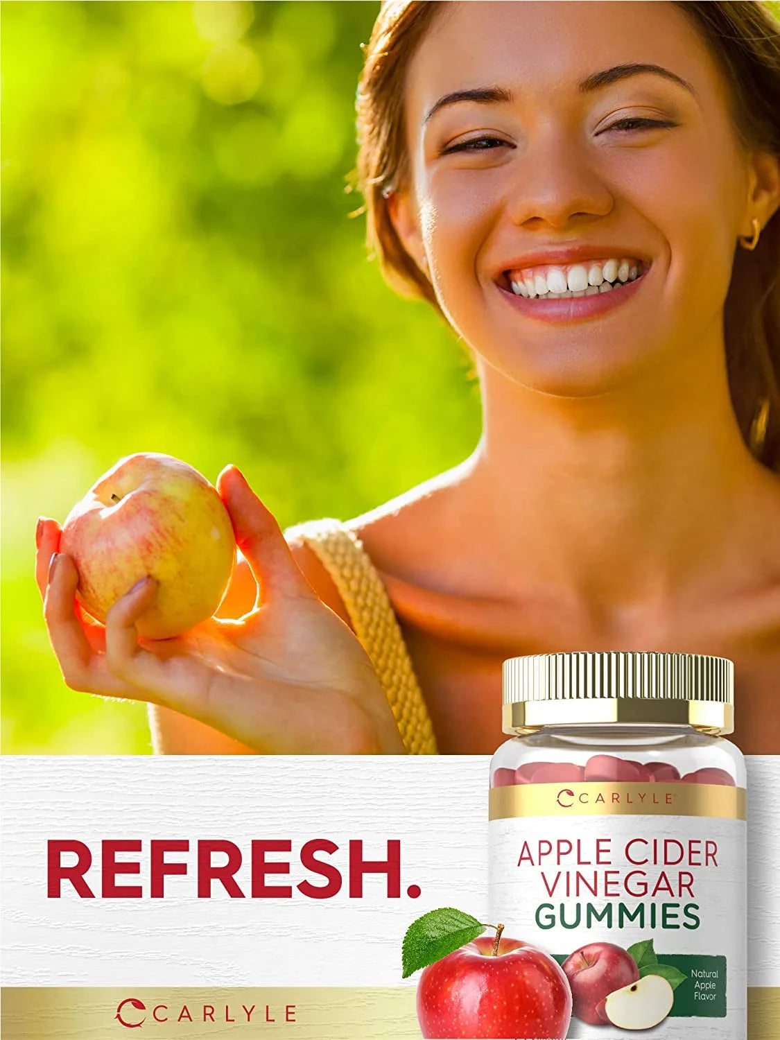 Vegan Apple Cider Vinegar Gummies | 50 Count | Apple Flavor for Men and Women | by