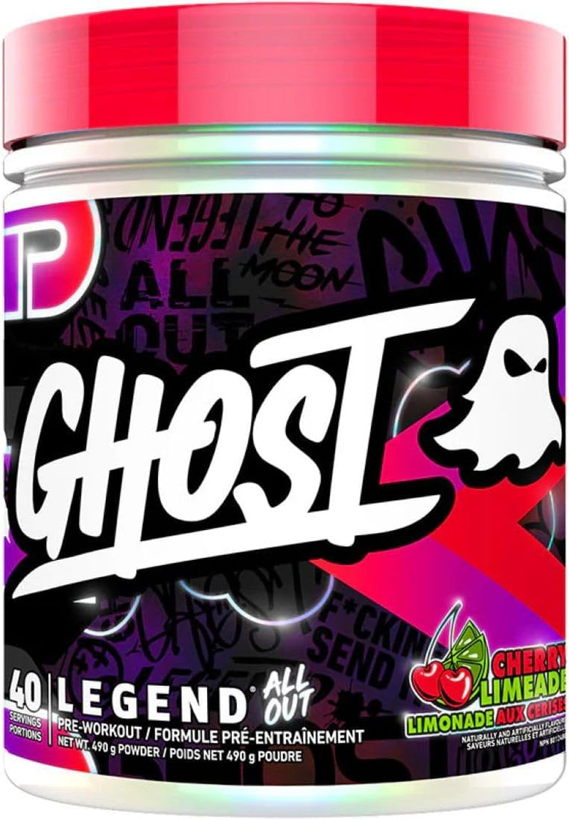 Legend All Out Pre Workout Powder | Increased Energy, Pumps, Focus | L-Citrulline, Beta Alanine, Beta Alanine Blend | Vegan, Gluten Free, Sugar Free | 40 Servings, 400G (Cherry Limeade)