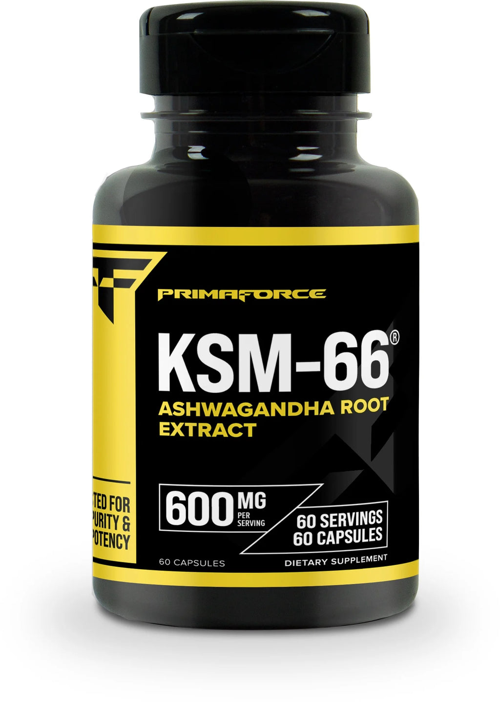 KSM-66 Ashwagandha Root Extract (600Mg) 60 Veggie Capsules - High Potency 5% Withanolides with Bioperine