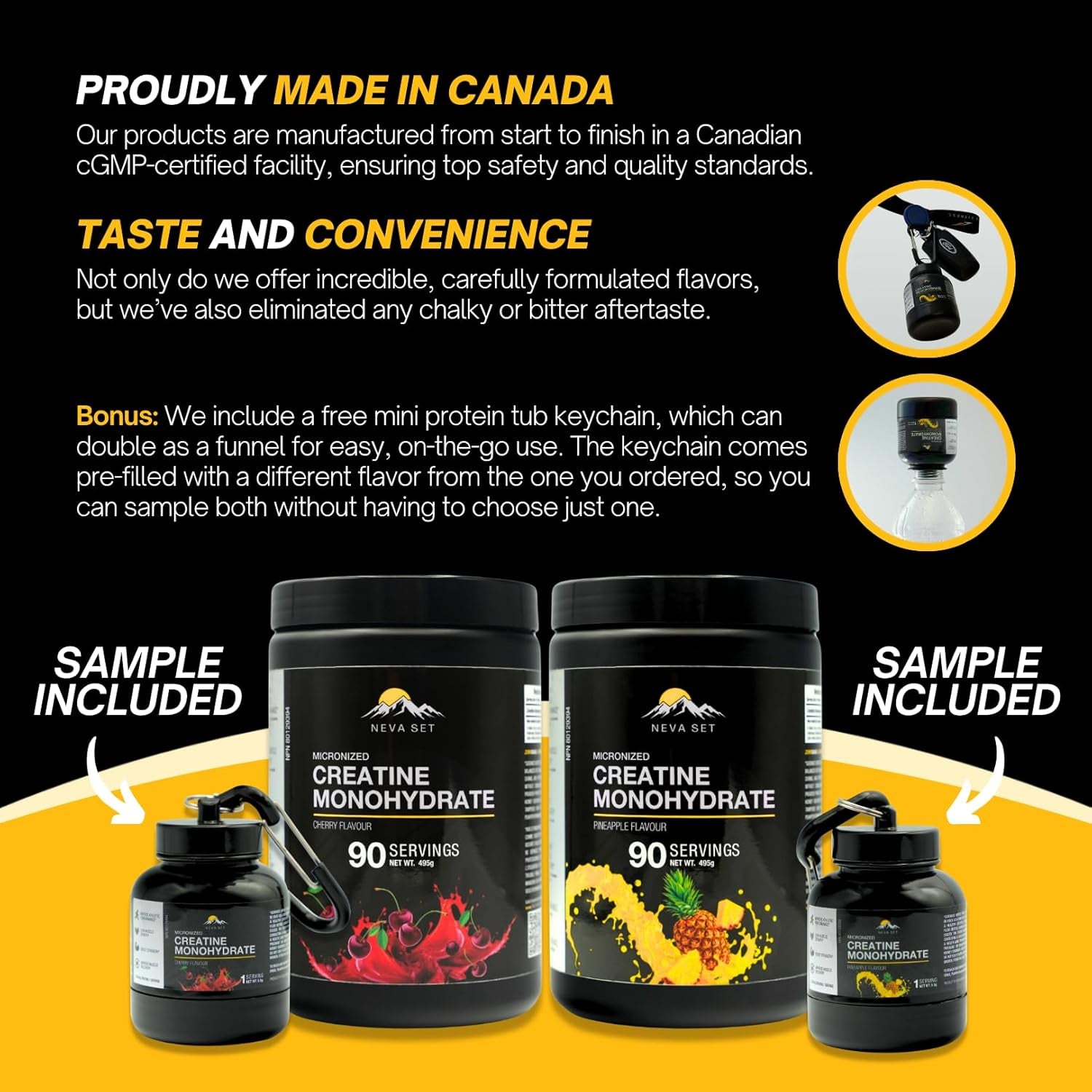 Nevaset Creatine Monohydrate, 3-Month Supply of 5000Mg Pineapple Flavor  Creatine Monohydrate! Creatine Supplement for Muscle Growth, Increased Strength, Enhanced Energy Output, Improved Athletic Performance, and Cognitive Health. 495G / 90 Servings.