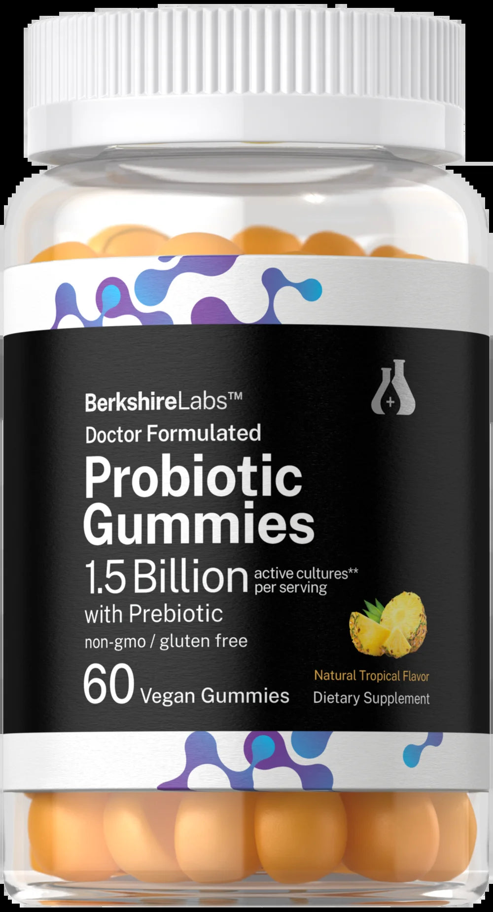 Probiotic Gummies | 60 Count | for Women and Men | Tropical Flavor | by