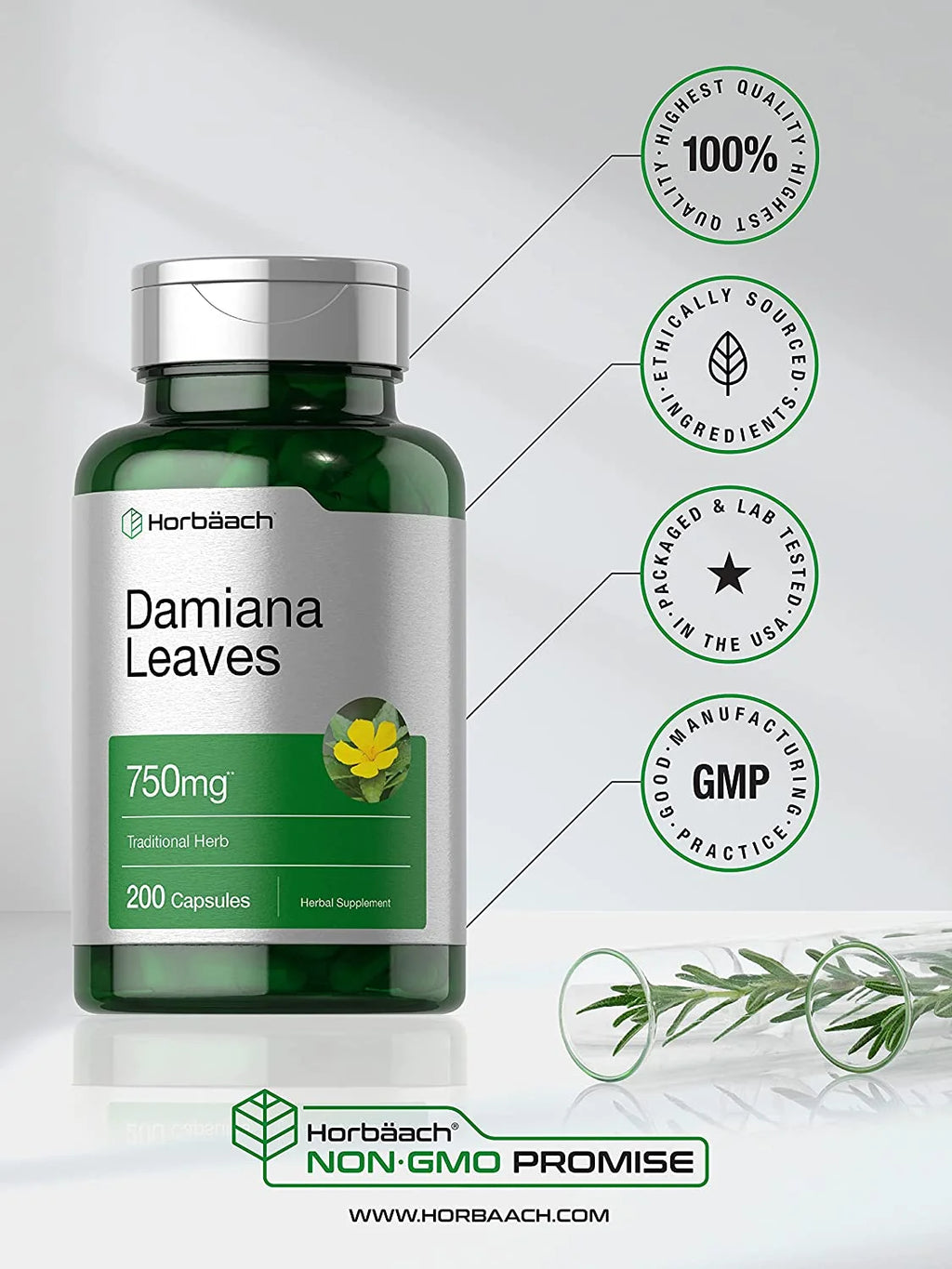 Damiana Leaf Extract | 750Mg | 200 Capsules | by