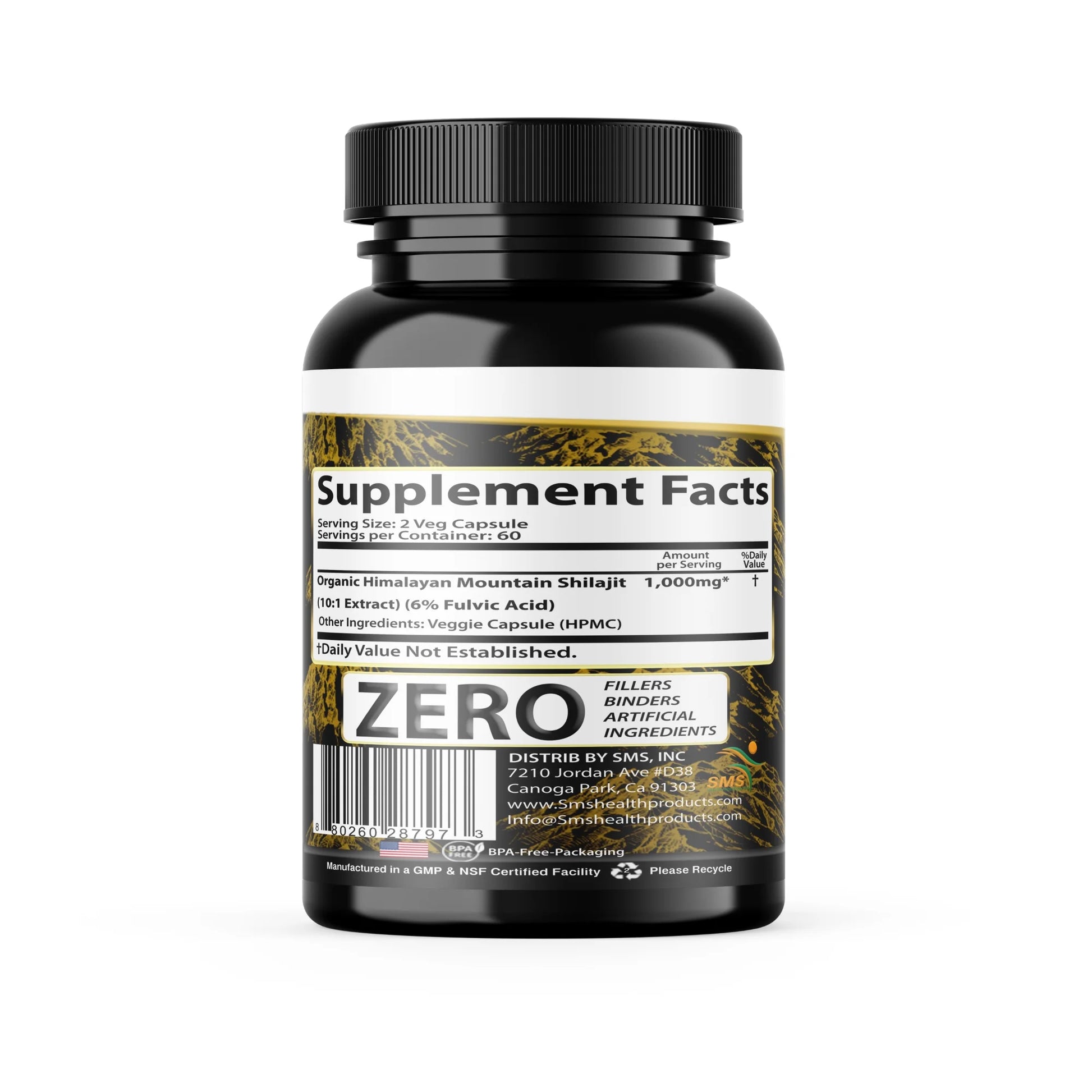 Shilajit Pure Himalayan Capsules (Fulvic Acid Supplement) 1,000Mg of Organic Shilajit Extract per Serving, 120 Count (85+ Trace Minerals, No Fillers, No Binders)