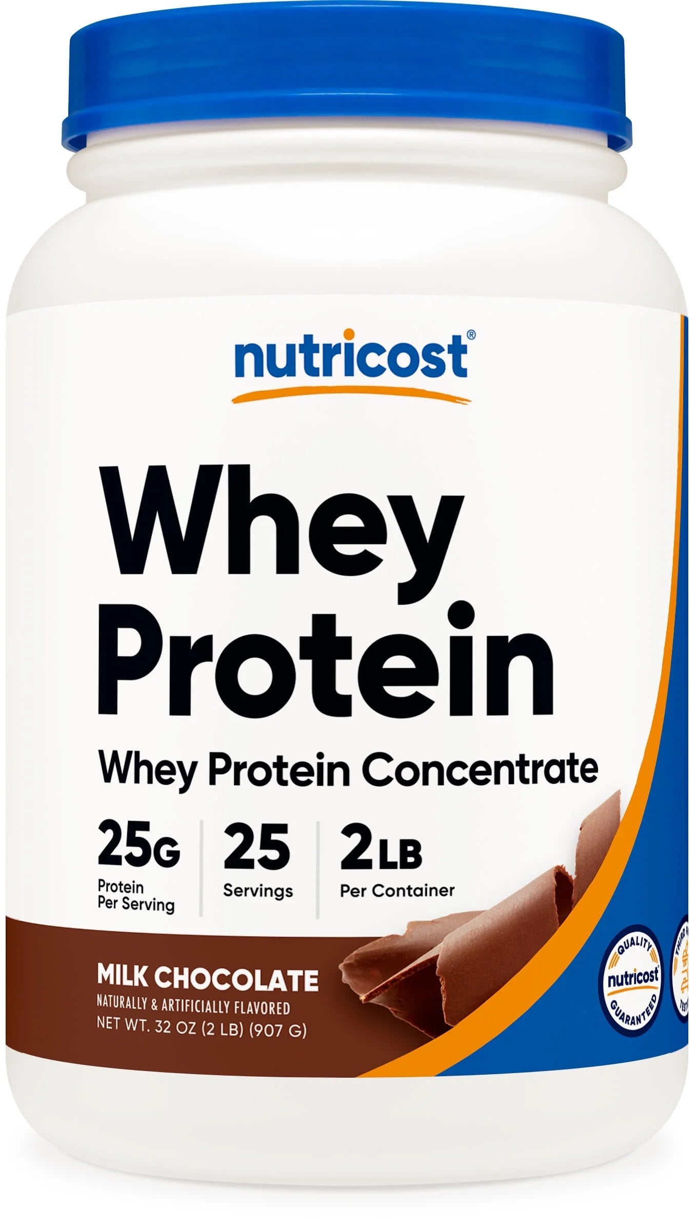 Whey Protein Concentrate Powder (Chocolate) 2LBS - Gluten Free & Non-Gmo