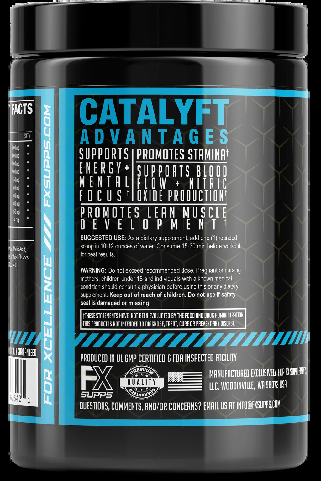 FX Supps Catalyft Pre Workout Energy Supplement, Blitz Berry Blast, 20 Servings